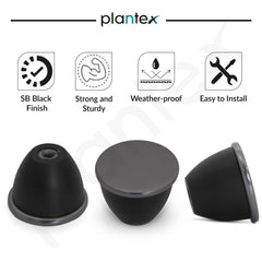 Plantex Knobs for Drawer/Drawer Knobs/Knobs for Cabinets/Pull-Push Knobs for Kitchen/Bedroom Drawer - Pack of 3 (Satin Black & Black)-4
