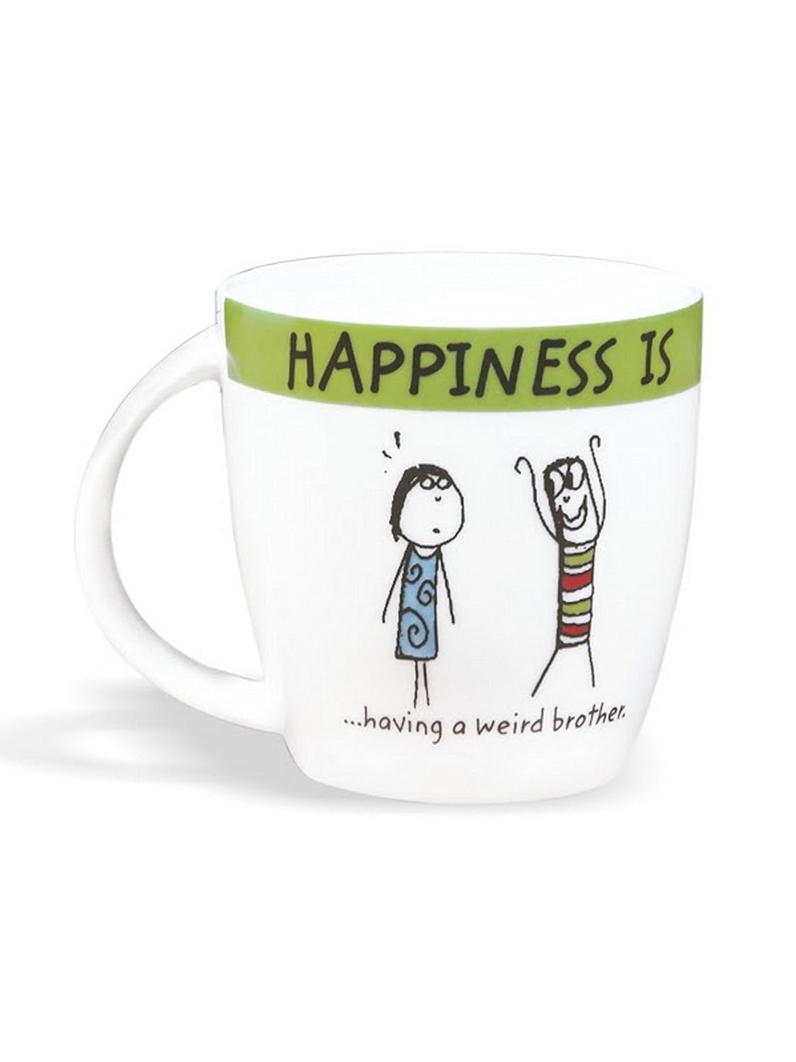 Clay Craft - Happiness is, Having Friends Bone China Milk Mug, 270 Ml/5.6Cm, Multicolour & Clay Craft Weird Brother Bone China Milk Jug, 270Ml/5.6Cm, Multicolour
