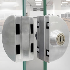 Plantex Stainless Steel Glass Door Lock - No Drilling/Lock for Main Door/Door Thickness 10 mm to 12 mm/3 Ultra Keys/Tuffen Glass Door Accessories - Pack of 1 (Matt)-2