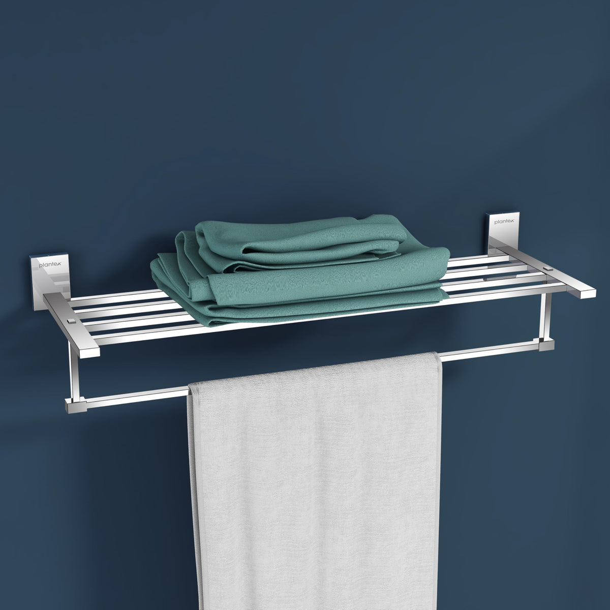 Plantex 304 Grade Stainless Steel 24 inches Long Towel Rack for Bathroom/Towel Rod/Towel Hanger Wall Mounted/Bathroom Accessories - Senso (Chrome)-1
