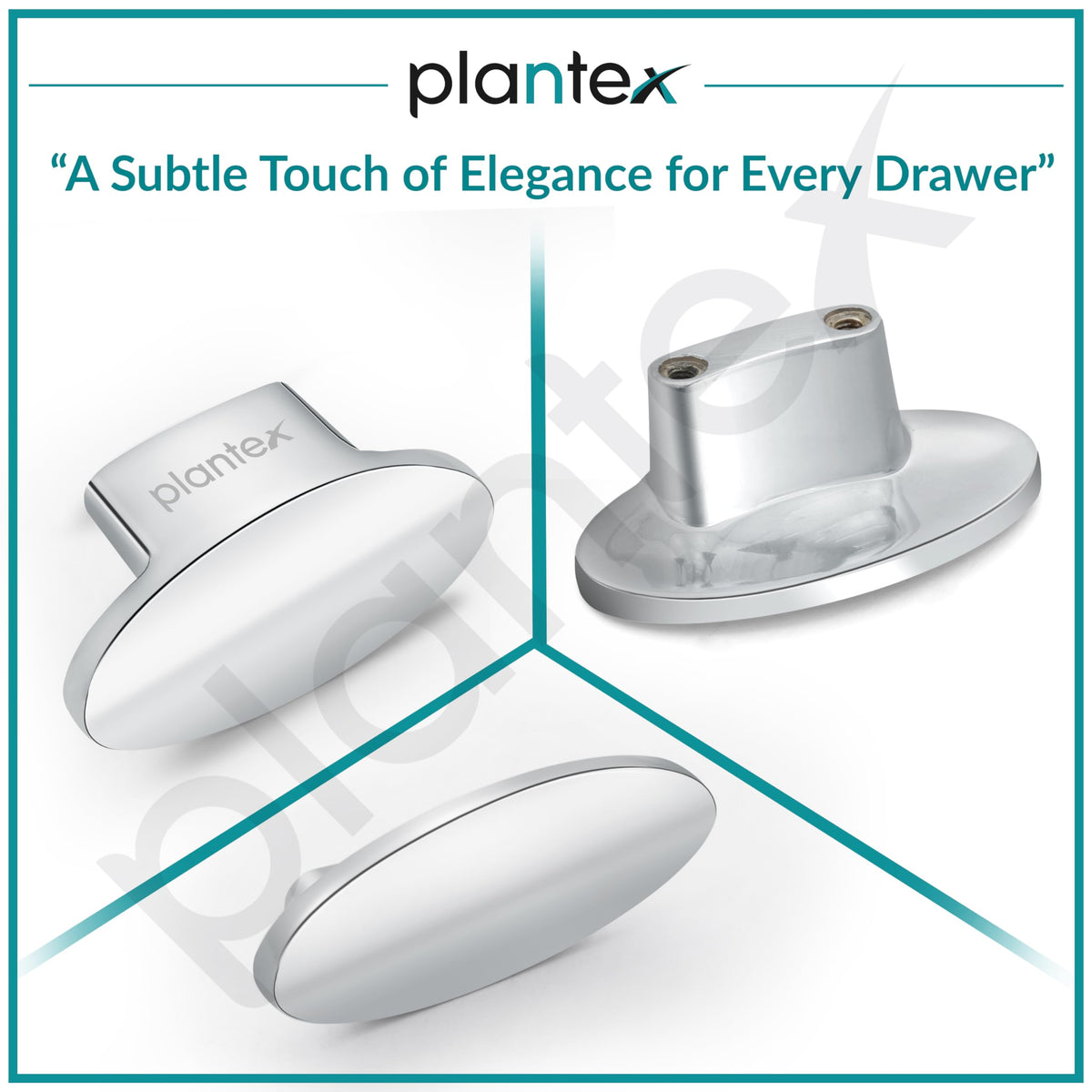 Plantex Knobs for Drawer/Cabinets Knobs/Pull-Push Knobs for Kitchen/Bedroom/Drawer - Pack of 4 (Oval, Chrome)-5