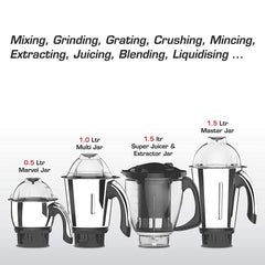 Vidiem MG 603 A VStar ADC 550 Watts 110 Volts Mixer Grinder (Black) - For Use in USA and Canada Only