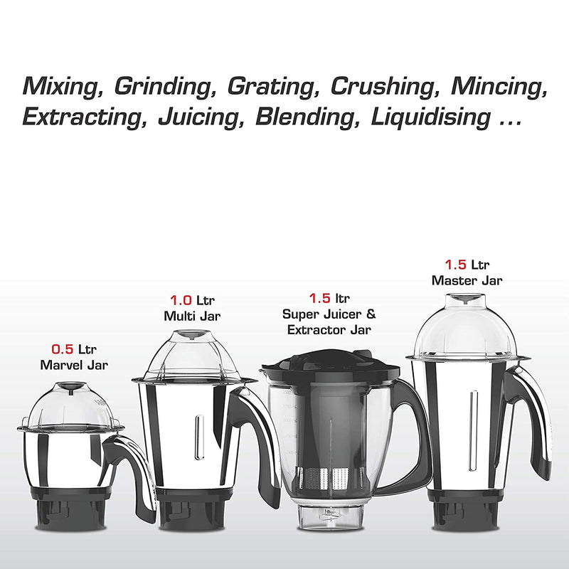 Vidiem MG 603 A VStar ADC 550 Watts 110 Volts Mixer Grinder (Black) - For Use in USA and Canada Only