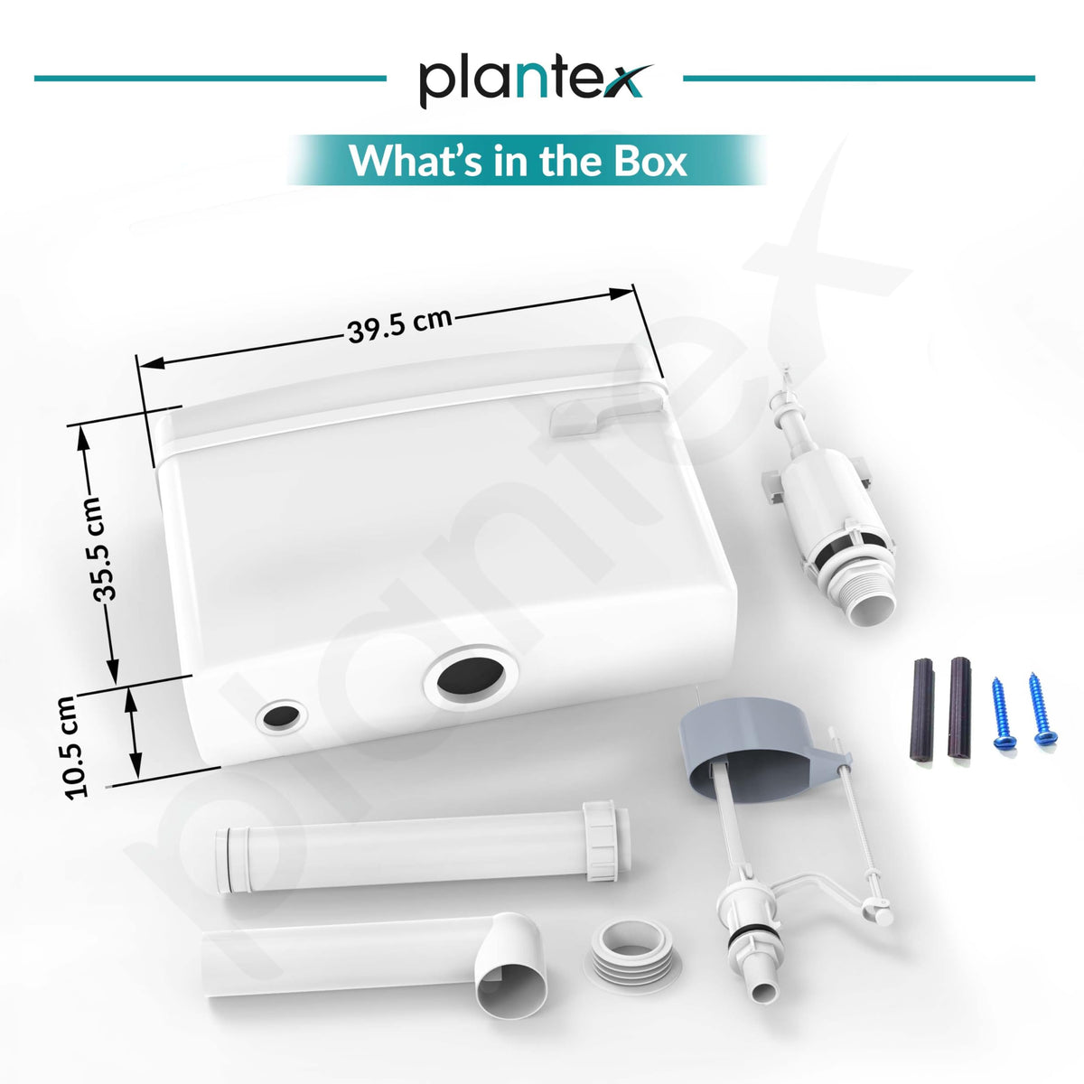 Plantex Flush Tank for Toilet with 8 Ltr Water Capacity/Flushing Cistern for Bathroom/Polypropylene Toilet Flush Tank - Pack of 1 (White)-3