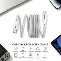Philips DLC4130CW/94 65W Type-C to Type-C Fast Charging Cable (1m, Bright White)