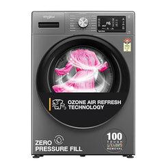 Whirlpool 8 Kg Ozone Technology Inverter Fully Automatic Front Load Washing Machine with In-Built Heater (XO8014BYM52E, Midnight Grey, 100+ Tough Stains, 1400 RPM)