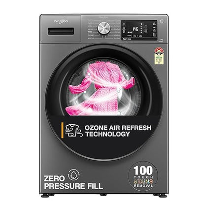 Whirlpool 8 Kg Ozone Technology Inverter Fully Automatic Front Load Washing Machine with In-Built Heater (XO8014BYM52E, Midnight Grey, 100+ Tough Stains, 1400 RPM)
