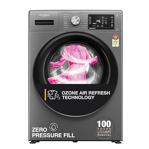 Whirlpool 8 Kg Ozone Technology Inverter Fully Automatic Front Load Washing Machine with In-Built Heater (XO8014BYM52E, Midnight Grey, 100+ Tough Stains, 1400 RPM)