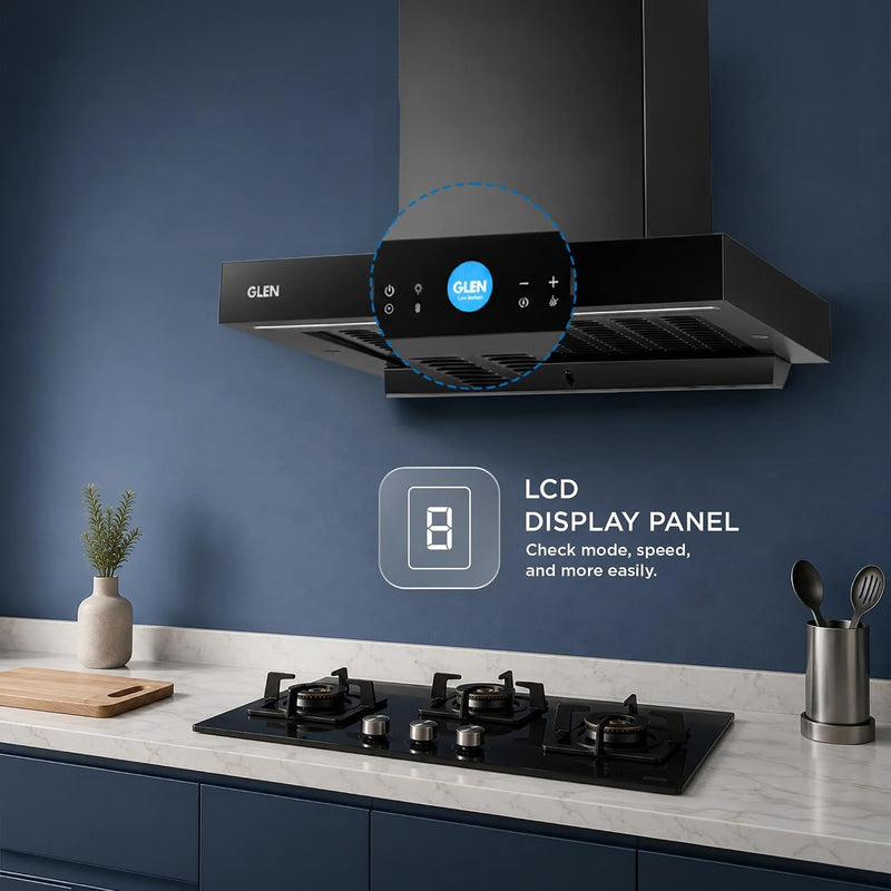 Glen 90CM Auto Clean Chimney with LCD Display, Heat Sensors and BLDC Motor INVERTER Technology 1600 m³/h (CH6052LCDDCAC90)-2