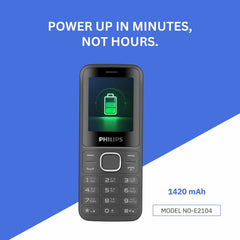 Philips All-New E2104 Dual Sim keypad Phone (with Voice Talker Feature)