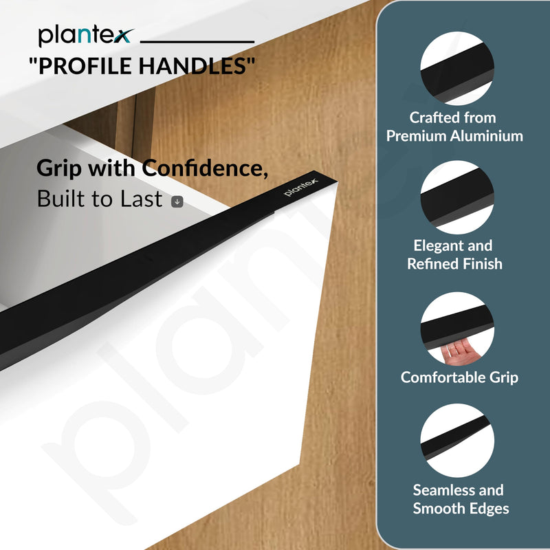 Plantex Profile Handle for Kitchen Cabinet/28 Inch Aluminium Drawer Profile Handle/Wardrobe Pull Handle for Home/Office/Hotel - Pack of 5 (Black) (Model APS-PF-1001)-2