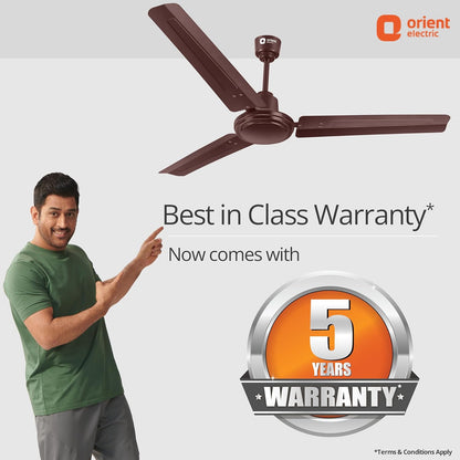 Orient Electric Falcon 400 1200MM High speed Ceiling fan for your home with corrosion free tangential blades | 5 year warranty (Brown, Pack of 1)