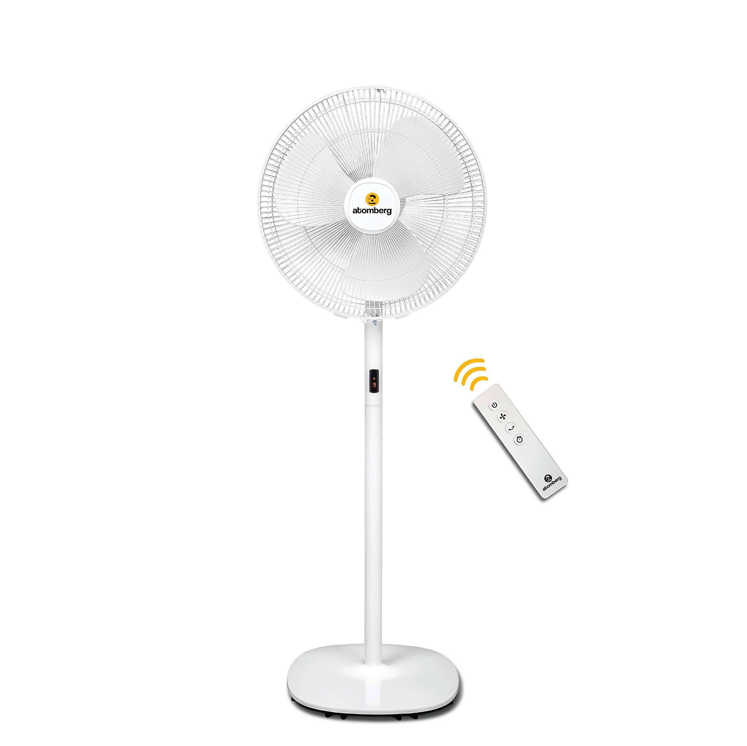 atomberg Renesa 400mm Pedestal Fan | 5-star rated | Ideal for Home & Office | Silent BLDC Stand Fan | 6 Speeds | 35W | Remote with Oscillation, Timer, Sleep | 2 Years Warranty (Midnight Black)