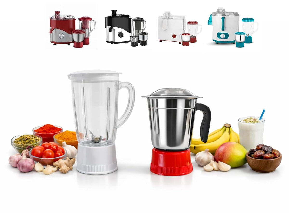 Juicer Mixer Grinder Jar Combo, 1 Litre & 1.5 Litre, Stainless Steel Jars with Lid, compatible with Maharaja Whiteline Juicer Mixer Grinder NOT FOR OTHER MODALS CHECK BEFORE ORDER