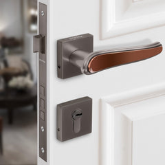 Plantex Main Door Lock/Mortise Lock for Doors - Robust Door Lock Handle for Home with Brass Lock Body & Cylinder (PT-014, Satin Black & Rose Gold)-1