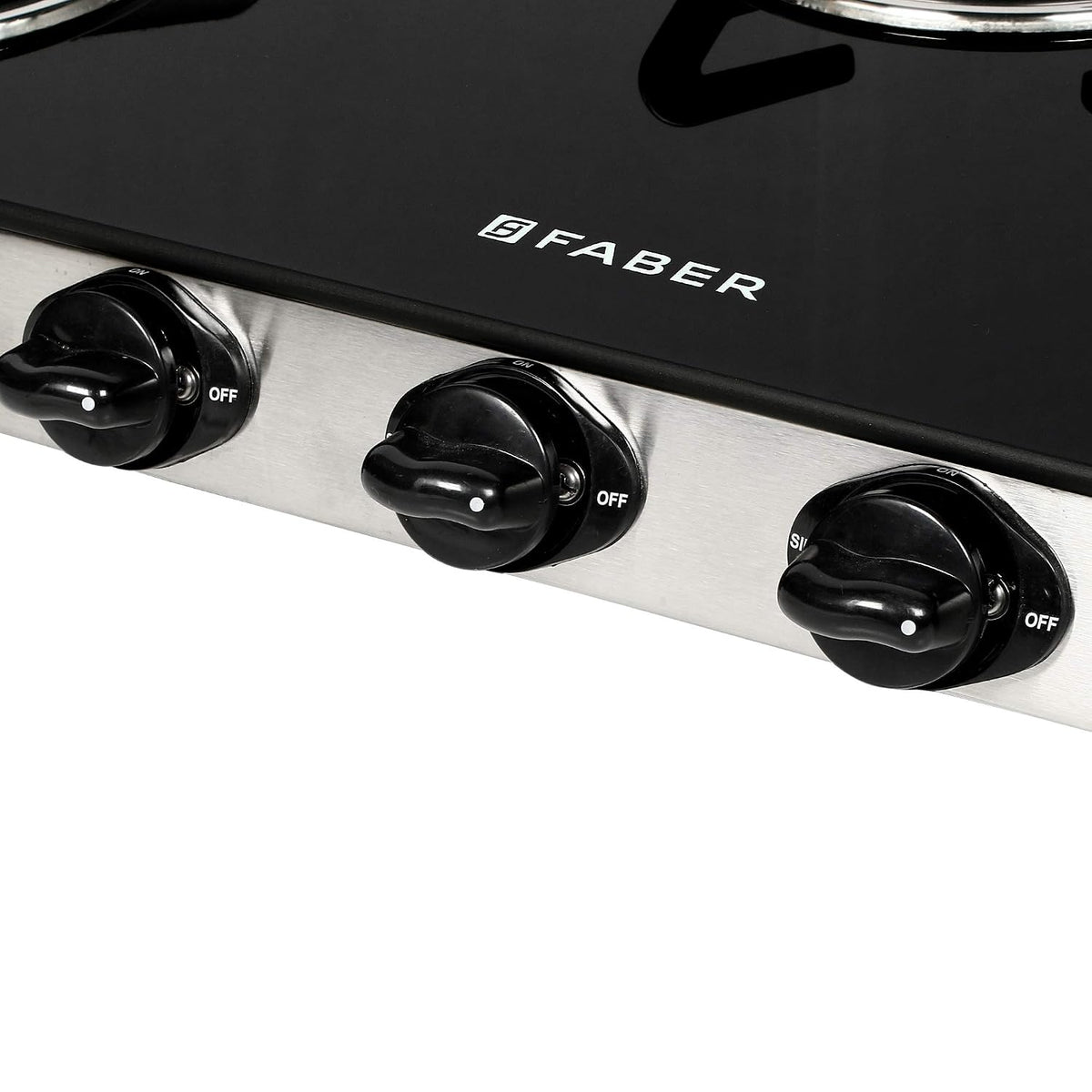 Faber Jumbo SS 3 Brass Burner Cooktop | 1 Jumbo, 1 Medium, 1 Small | Drip Tray | Toughened Glass | SS Finish | Ergonomic