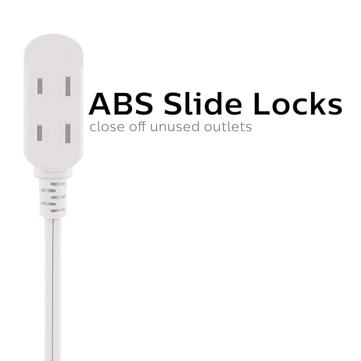 Philips 3 Outlet Extension Cord, 15 Feet Long Cord, Polarized Outlets, Flat Plug, Perfect for Home or Office (SPS1032WE / 27)