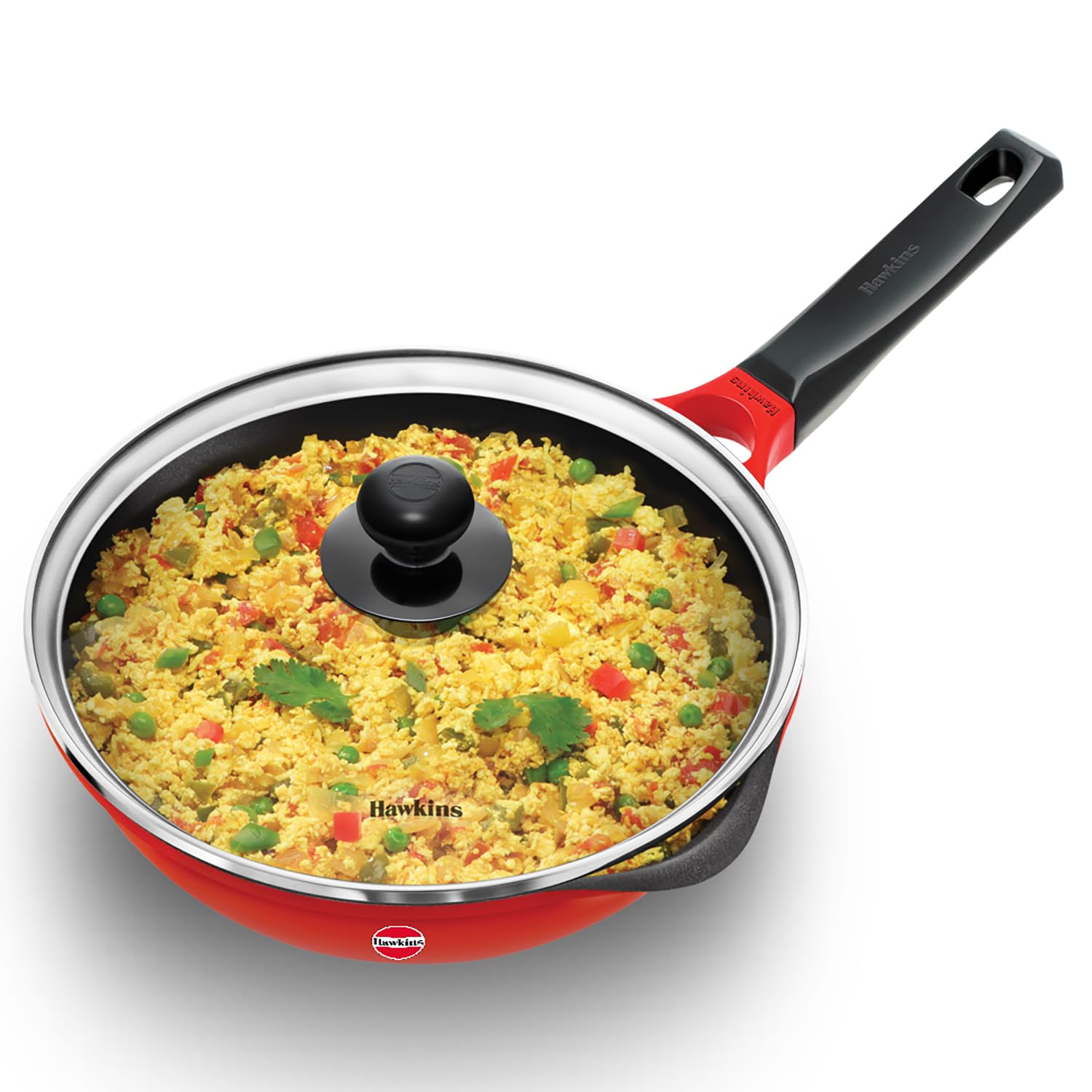 Hawkins 20 cm Frying Pan, Die Cast Non Stick Fry Pan, Ceramic Coated Pan, Induction Fry Pan, Small Frying Pan, Red (IDCF20)