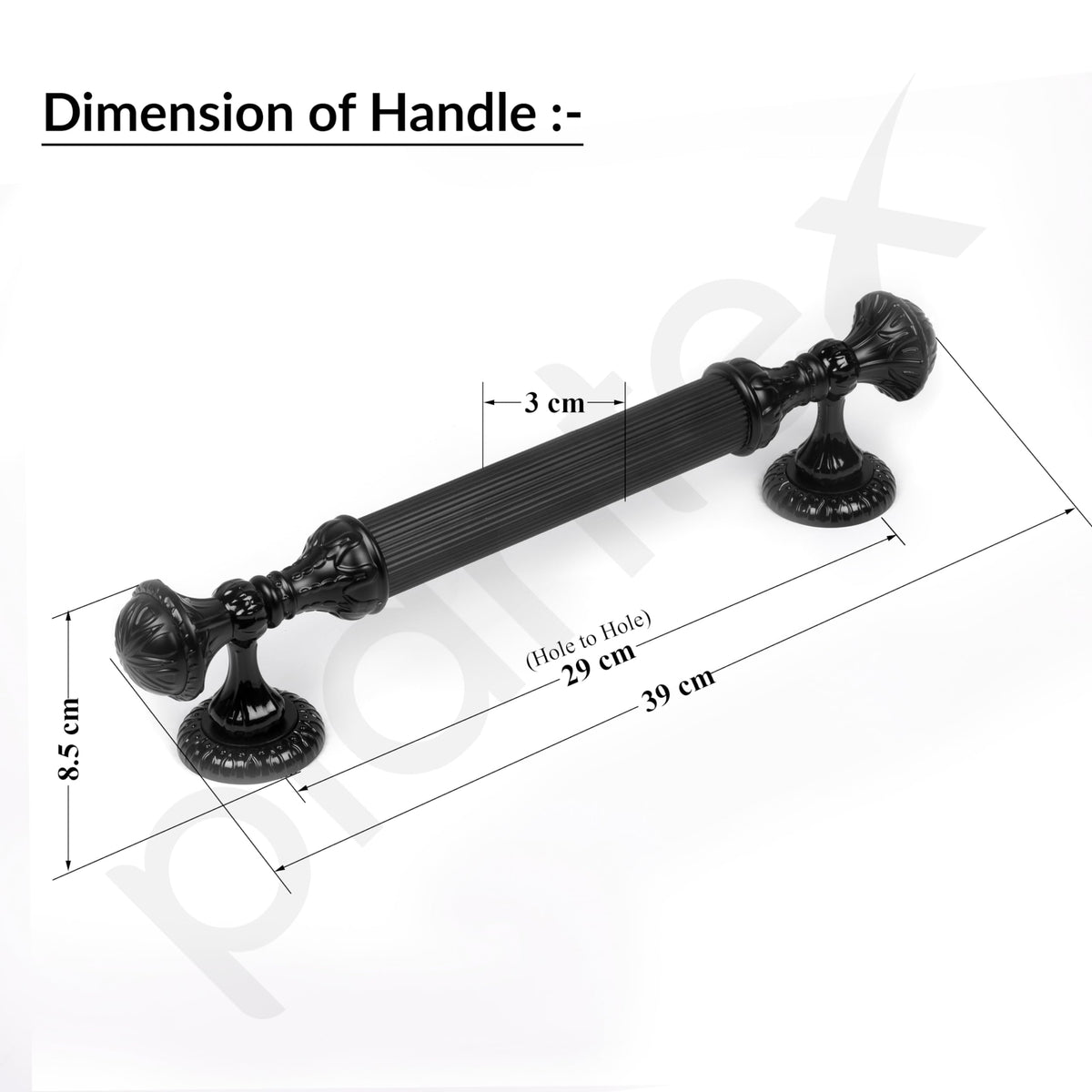Plantex Heavy Duty Main Door Handle/Door Handle for Main Door/15-Inches Main Door Handle/Pull Handle - Pack of 1 (320-Black Finish) - 3 Years Warranty-3