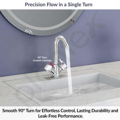 Plantex Brass Spindle Wash Basin Tap with Water Saving Aerator/Basin Mixer for Bathroom/Sink Tap for Kitchen Basin -(Saga-Chrome)-5