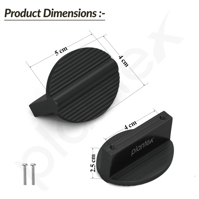 Plantex Knobs for Drawers/Drawer Knobs/Round Knob for Cabinets/Pull-Push Knob for Kitchen/Bedroom Drawer - Pack of 6 (Black) (Model APS-DTK-238)-6