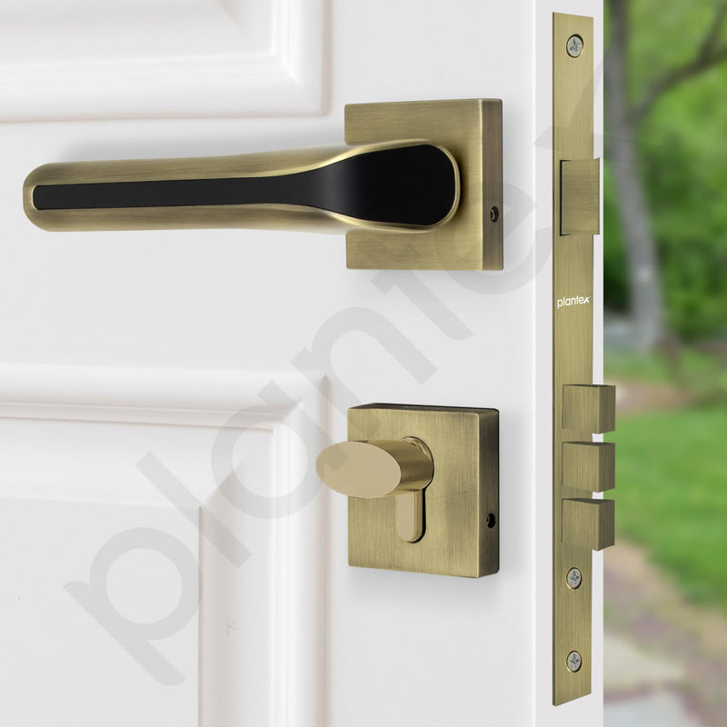 Plantex Main Door Lock for Home with 3 Years of Warranty/Mortise Locks for Door - Main Door Lock Set (PT-007- Brass Antique - Black)-4