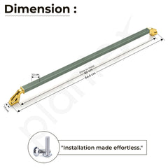 Plantex Aluminium Cabinet Handle/600mm Wardrobe Handle for Home/Cupboard Door Pull-Push Handles for Office - Pack of 2 (Green & Gold)-2
