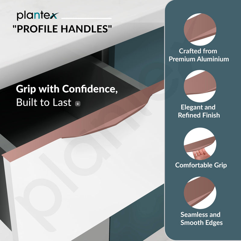 Plantex Profile Handle for Kitchen Cabinet/36 Inch Aluminium Drawer Profile Handle/Wardrobe Pull Handle for Home/Office/Hotel - Pack of 5 (Rose Gold) (Model APS-PF-1002)-2