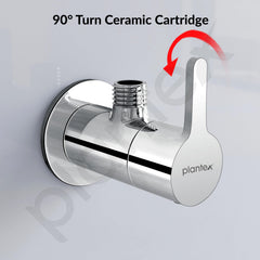 Plantex Pure Brass Single Lever Angle Cock for Bathroom/Wash Basin/Single Way Cock with Teflon Tap for Kitchen/Kitchen and Bathroom Accessories (ORE-1404, Chrome)-4