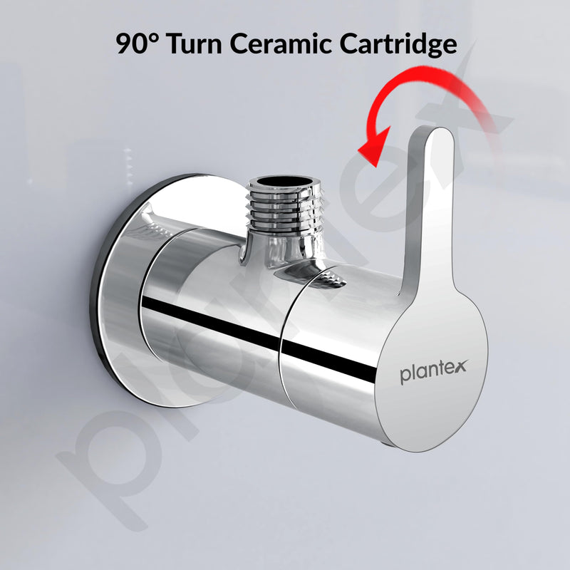Plantex Pure Brass Single Lever Angle Cock for Bathroom/Wash Basin/Single Way Cock with Teflon Tap for Kitchen/Kitchen and Bathroom Accessories (ORE-1404, Chrome)-4