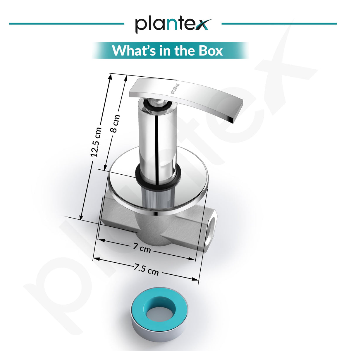 Plantex Pure Brass Concealed Stop Cock/Concealed Stop Valve Tap for Bathroom with Teflon Tape & Adjustable Brass Wall Flange 15 mm (ZUR-1516-Silver)-3