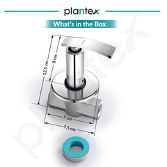Plantex Pure Brass Concealed Stop Cock/Concealed Stop Valve Tap for Bathroom with Teflon Tape & Adjustable Brass Wall Flange 15 mm (ZUR-1516-Silver)-3