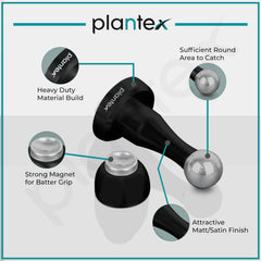 Plantex Stainless Steel 360 Degree 4 inch Door Magnet Stopper for Home/Office/Hotel Wall and Floor Mounted Soft-Catcher to Hold Wooden/Glass/PVC Door Stops (Black Finish)-4