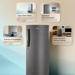 Haier 190 L 5 Star Direct Cool Inverter Single Door Refrigerator with Fast Ice Making, Easy Clean Back, Large Vegetable Box (HED-205DSA-P, Dazzle)-3