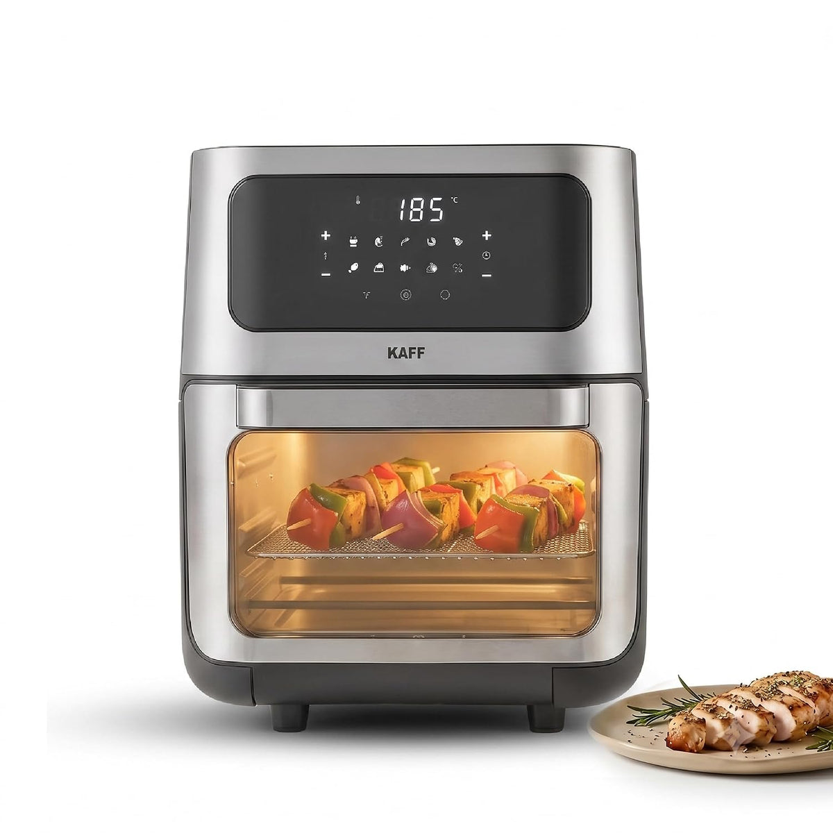 Kaff Digital Air Fryer 8L, 1700W Oil Free Air Fryer for Home, Large Basket with Visible Window, 8 Preset Cooking Modes, 