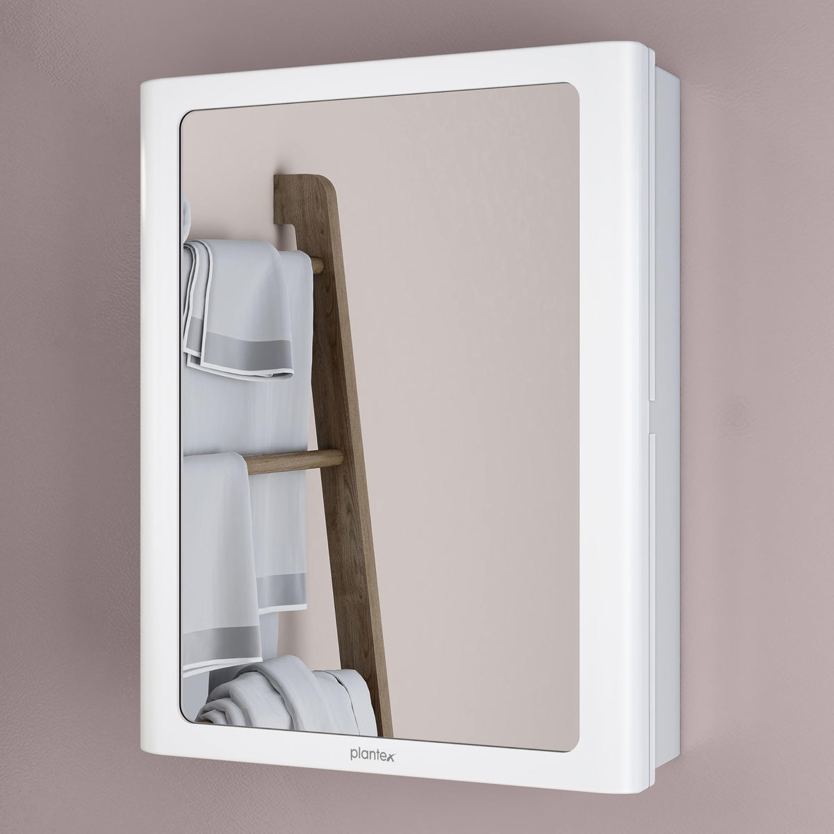 Plantex Bathroom Cabinet with Mirror/ABS Bathroom Storage Cabinet/Mirror Cabinet for Wall/Mirror with Storage for Bathroom(14x18 Inch, White)-1