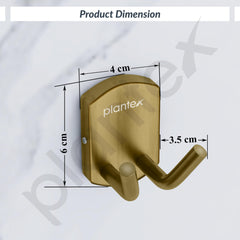 Plantex 304 Grade Stainless Steel Robe Hook/Cloth-Towel Hanger/Door Hanger-Hook/Bathroom Accessories - Pack of 1 (Parv-Brass Antique)-4