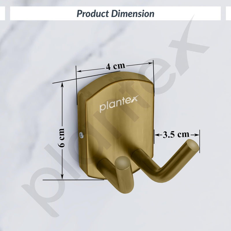 Plantex 304 Grade Stainless Steel Robe Hook/Cloth-Towel Hanger/Door Hanger-Hook/Bathroom Accessories - Pack of 1 (Parv-Brass Antique)-4