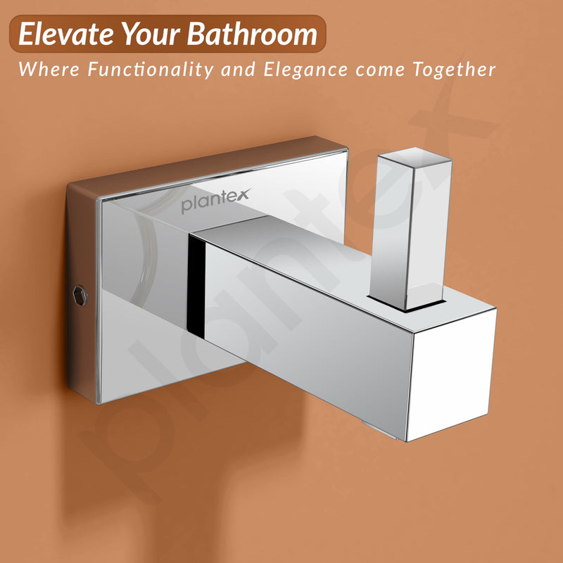 Plantex Stainless Steel Robe Hook/Cloth-Towel Hanger/ccloth Hanger for Bathroom wall Bathroom Accessories - Nexa (Chrome)-6