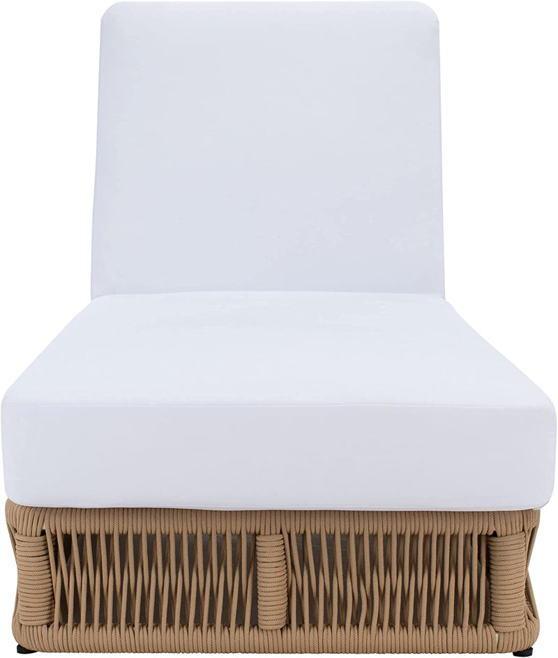 Reynard Outdoor Swimming Poolside Lounger (Tan) Braided & Rope