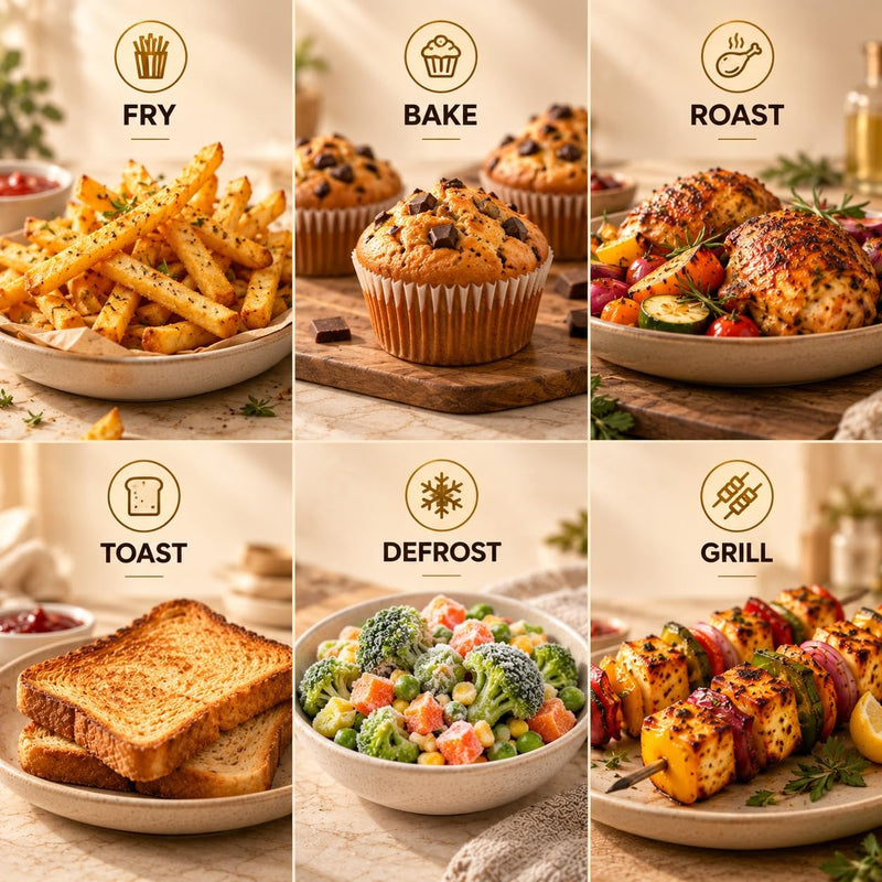 Faber 4L 1500W Digital Air Fryer | Fry, Bake, Roast | 85% Less Oil, 200°C Swirl Heating Technology |8-Preset Menu | Touc