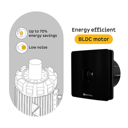 atomberg Studio+ Exhaust 6 Inches | Suitable for Bathroom, Kitchen | BLDC Motor | Easy to Clean | 2 Year Warranty (Gloss Black)