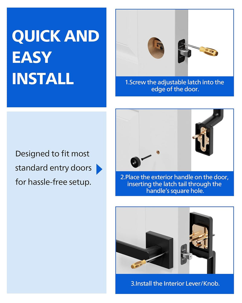 Philips Front Door Handle No Lock, Entry Handleset Exterior with Interior Handed Lever