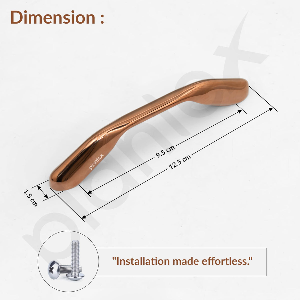Plantex Cabinet Handle/96mm Handle for Wardrobe/Kitchen Handle/Pull-Push Handle for Home/Office - Pack of 1 (Rose Gold)-2