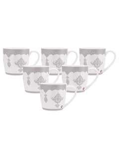 Clay Craft Fine Ceramic Tea/Coffee Cup Set of 6-200 ml Each (Fiesta FI801), Tea Cup Set of 6, Microwave & Dishwasher Safe, Mugs for Coffee, Cups Set of 6, Mug Set, Gift Set, Ideal for Gifting