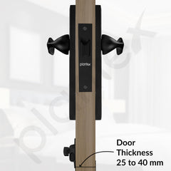 Plantex Heavy Duty Door Lock Bathroom Door Lock/Mortise 8inch Keyless Plate Handle Set for Home/Bathroom/Store Room/Balcony/Office with Baby Latch (8106, Z-Black)-5