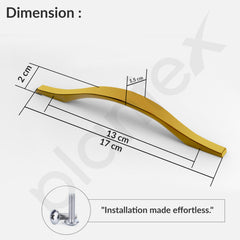 Plantex Cabinet Handle/128mm Handle for Drawer/Wardrobe/Kitchen Handle/Pull-Push Handle for Home/Office - Pack of 1 (Gold)-2