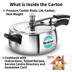Hawkins 3.5 Litre Triply Contura Pressure Cooker, Triply Stainless Steel Induction & Contura shaped Cooker, Silver (SSTCO35)