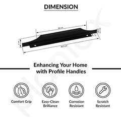 Plantex Profile Handle for Kitchen Cabinet/16 Inch Aluminium Drawer Profile Handle/Wardrobe Pull Handle for Home/Office/Hotel - Pack of 1 (Black) (Model APS-PF-1003)-3