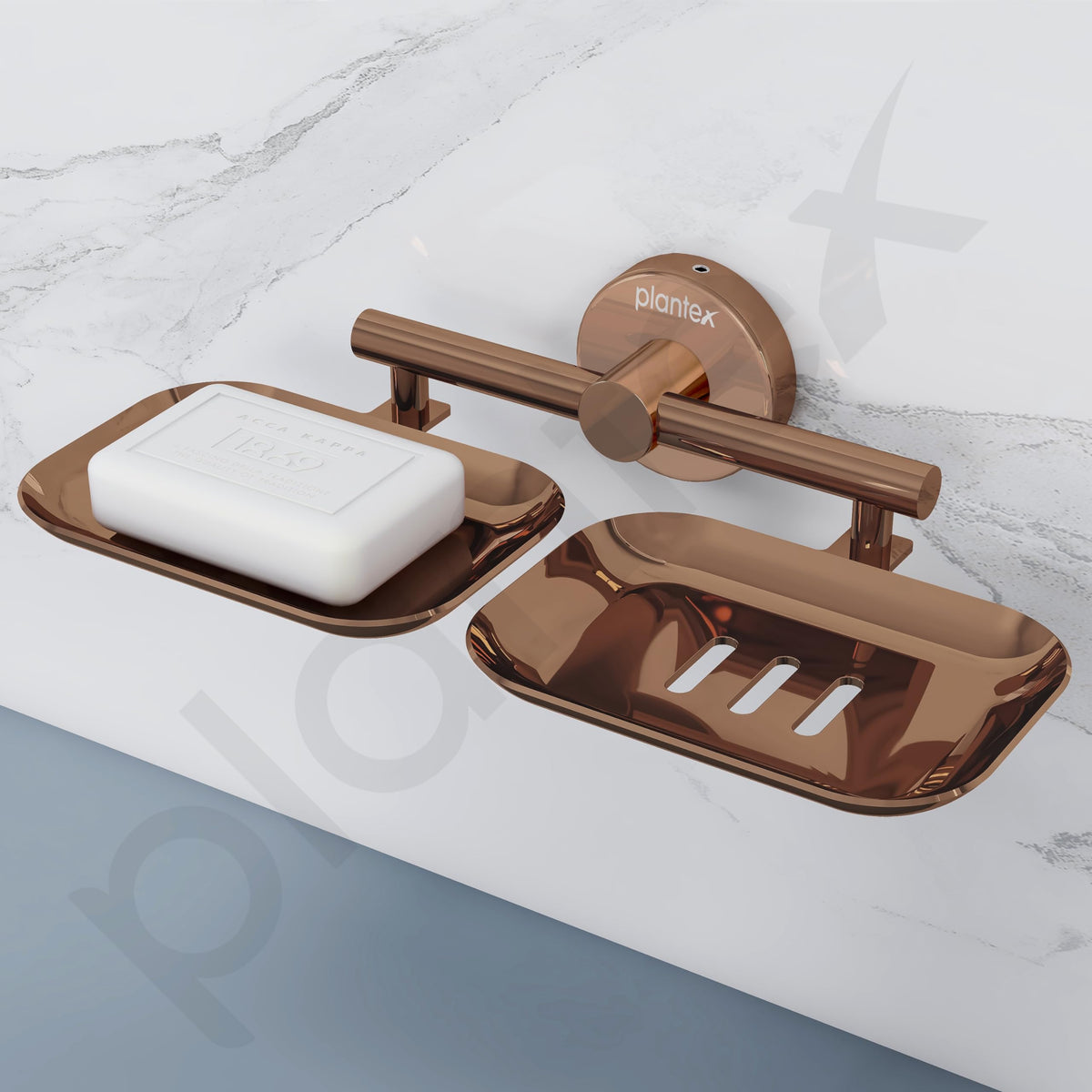 Plantex Galaxy 304 Grade Stainless Steel Rectangular Double Soap Holder for Bathroom/Soap Stand/Soap Holder/Soap Storage/Bathroom Accessories (PVD Rose Gold)-6